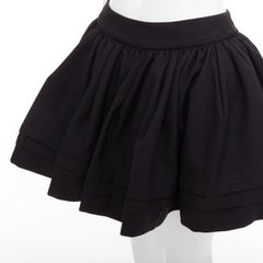 SHUSHU TONG Tuck Edge black wool silk stiff tulle lined flared skirt UK6 XS