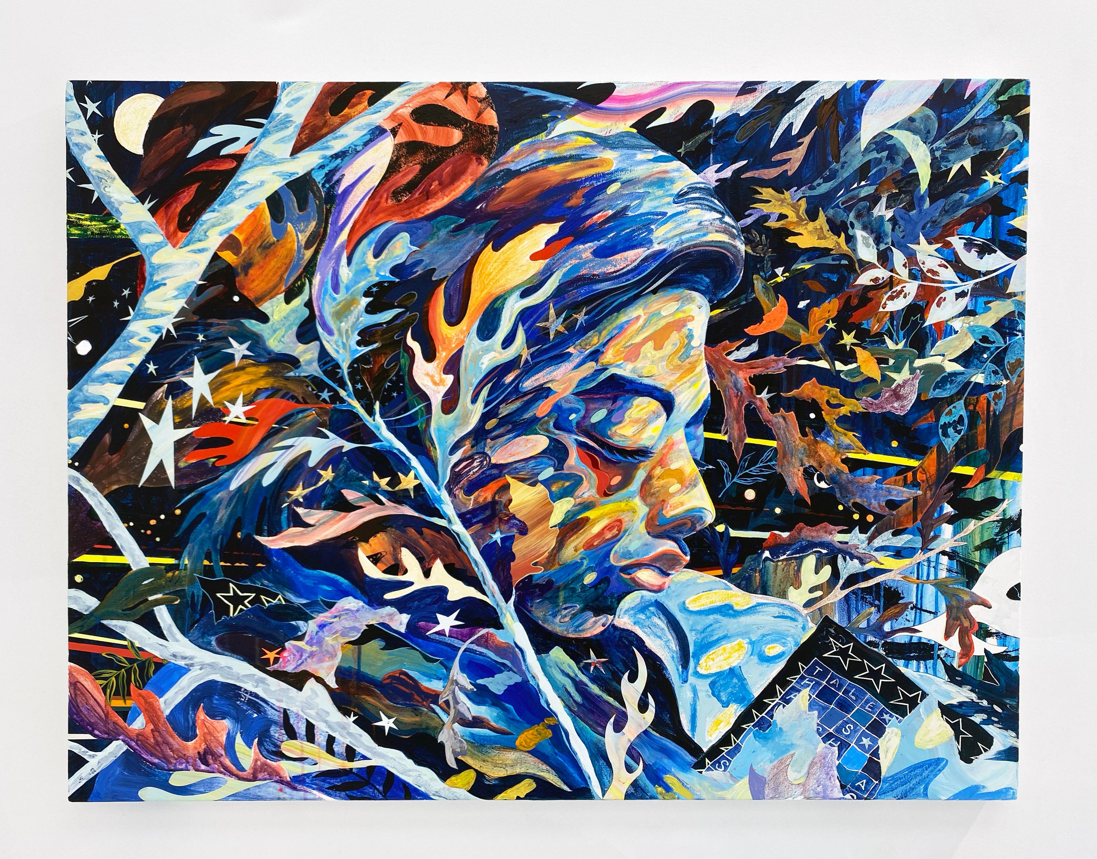 Shuto Okayasu Portrait Painting - Blue Wall