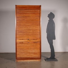 Shutter Bookcase Oak Veneer Vintage, Italy, 1940s