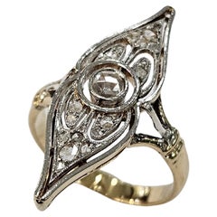 Shuttle Ring 1930
s Natural Diamond Rose and Holland Cut Gold 18 kts
Platinum