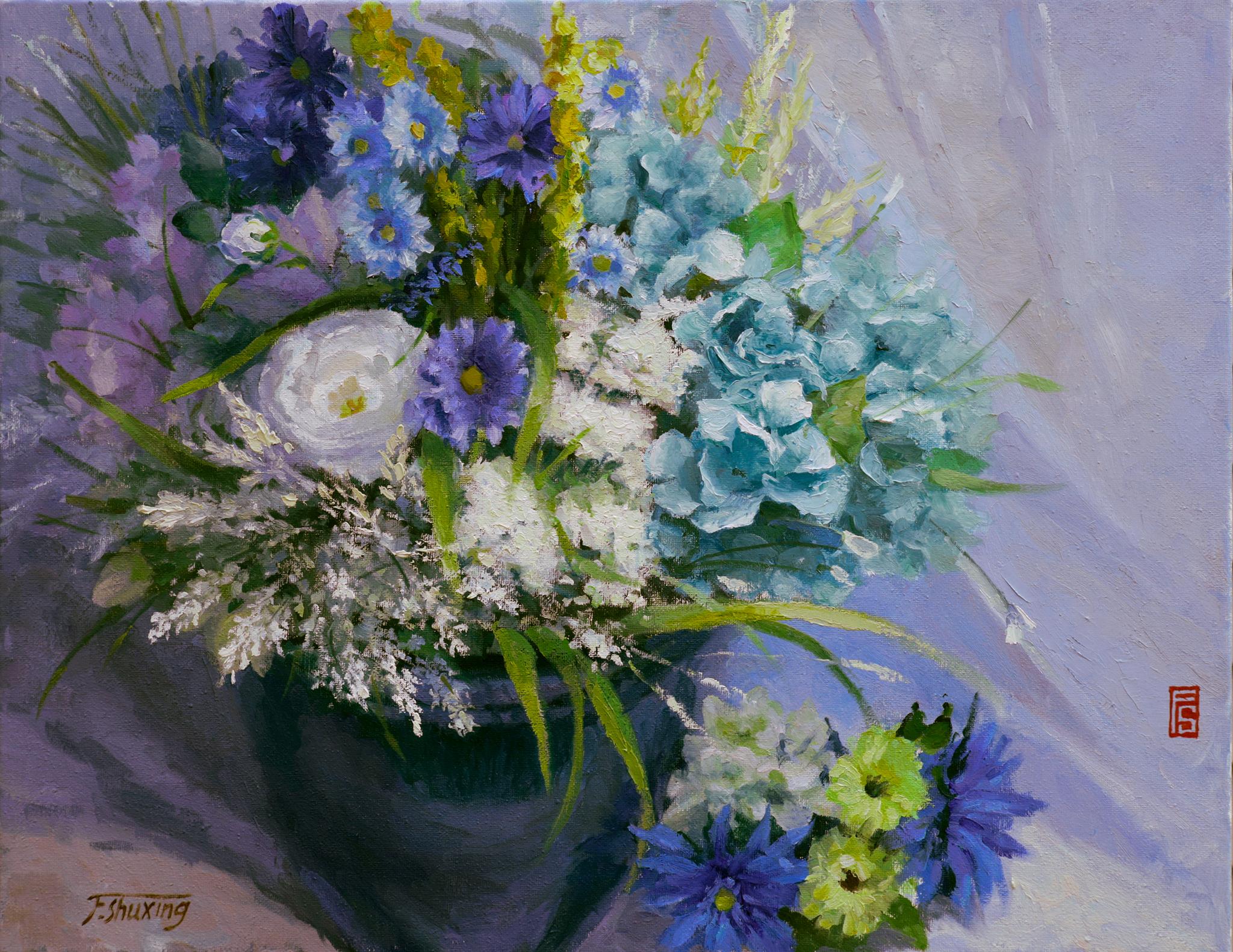 Shuxing Fan Still-Life Painting - Flowers, Oil Painting