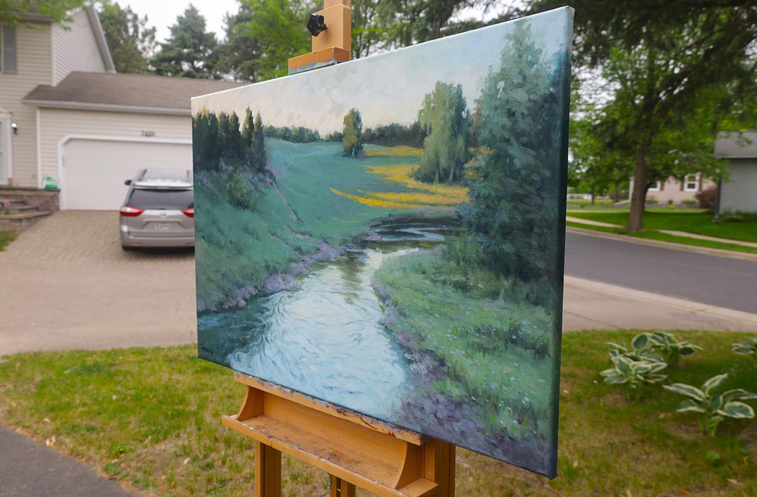 Green Valley, Ölgemälde – Painting von Shuxing Fan