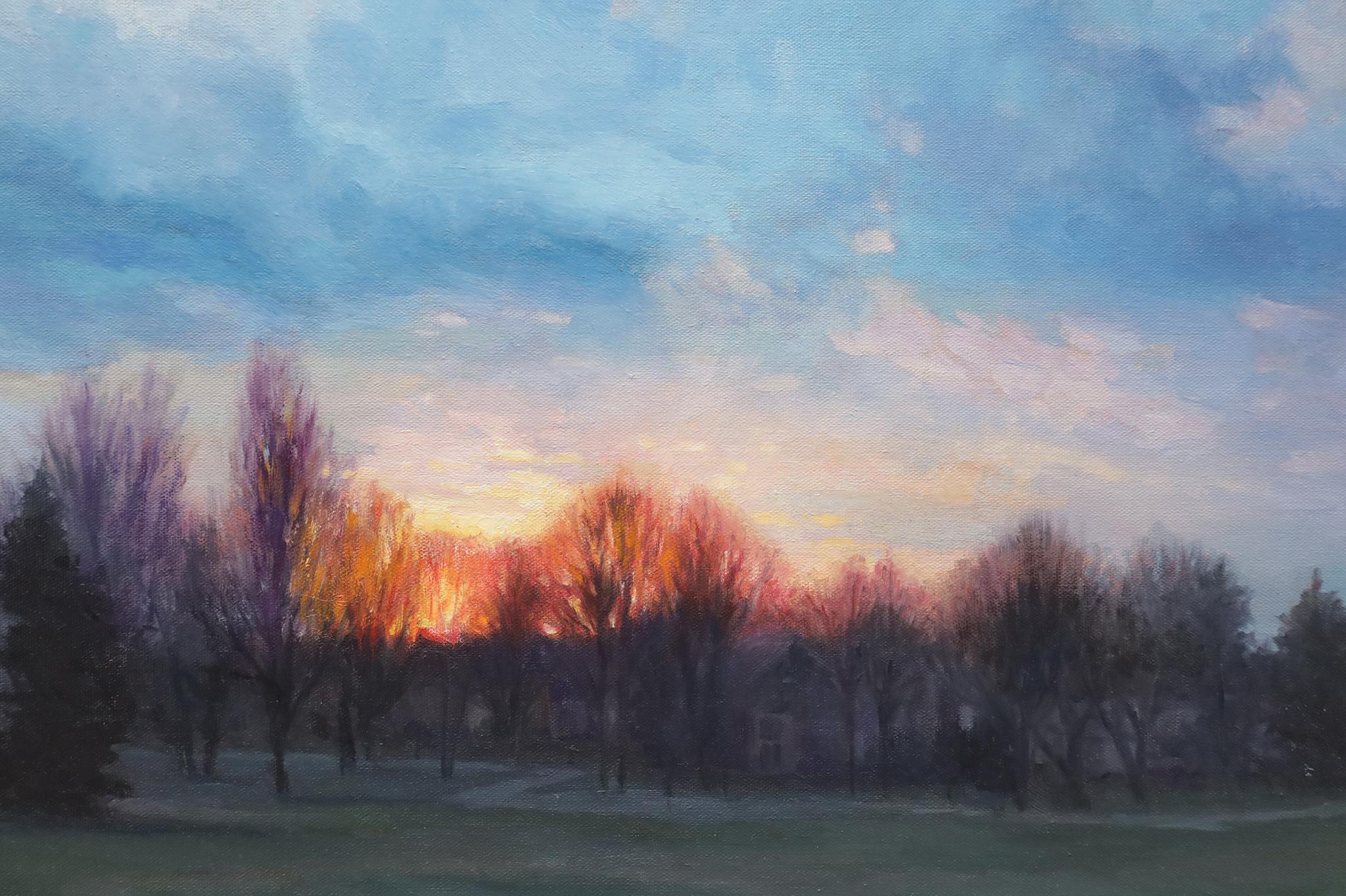 sunset oil painting landscape