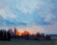 Used Park Sunset, Oil Painting