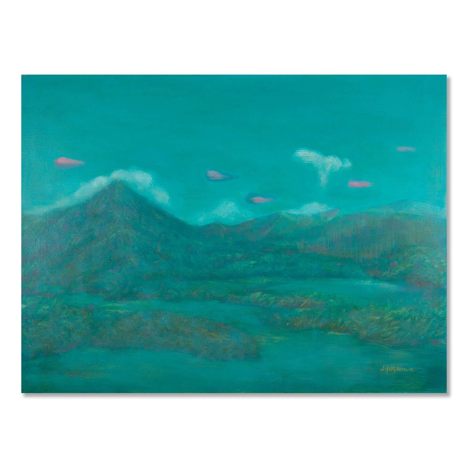 Shuzeng Liu Landschaft, Original, Öl auf Leinwand, „New World 2“