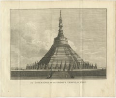 Shwemawdaw Pagoda in Pegu – Antique Engraving of the Great Temple of Burma, 1800