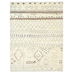 Shweta, Bohemian Moroccan Hand Knotted Area Rug, Parchment