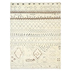 Shweta, Bohemian Moroccan Inspired Hand Knotted Area Rug, Parchment