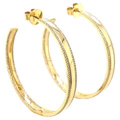 Shy Creation 14k Yellow Gold Diamond Hoop Earring