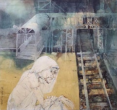 Sans titre, aquarelle sur papier, Artistique de l'Inde moderne Shyamal Dutta Ray "En stock"