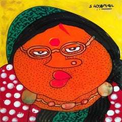 Bawa Biwi, Óleo Reverso sobre Lámina Acrílica (Set de 2) by Contemporáneo "En Stock"