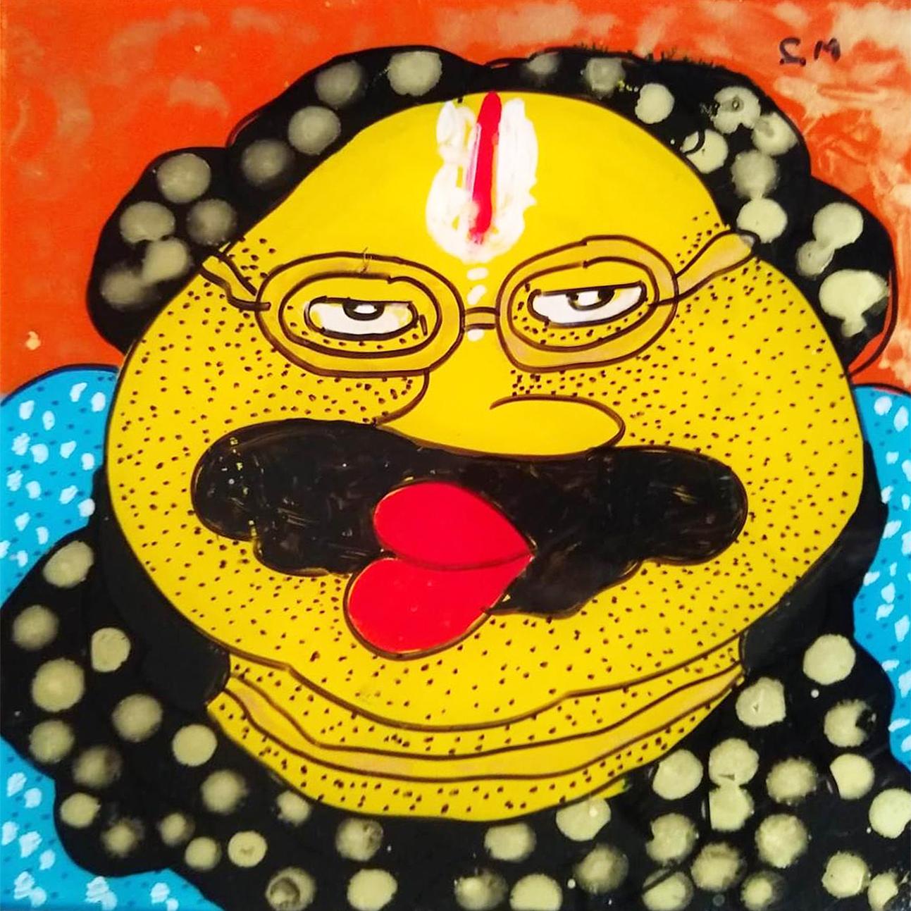 Shyamal Mukherjee  -  Bawa Biwi -  8 x 9 inches (unframed size)   
Reverse on Acrylic on Acrylic Sheet , 2021 ( Set of 2 )
( FRAMED AND READY TO HANG DOOR DELIVERED )

About the Artist :

Mukherjee was born in 1961, and spent all of his college