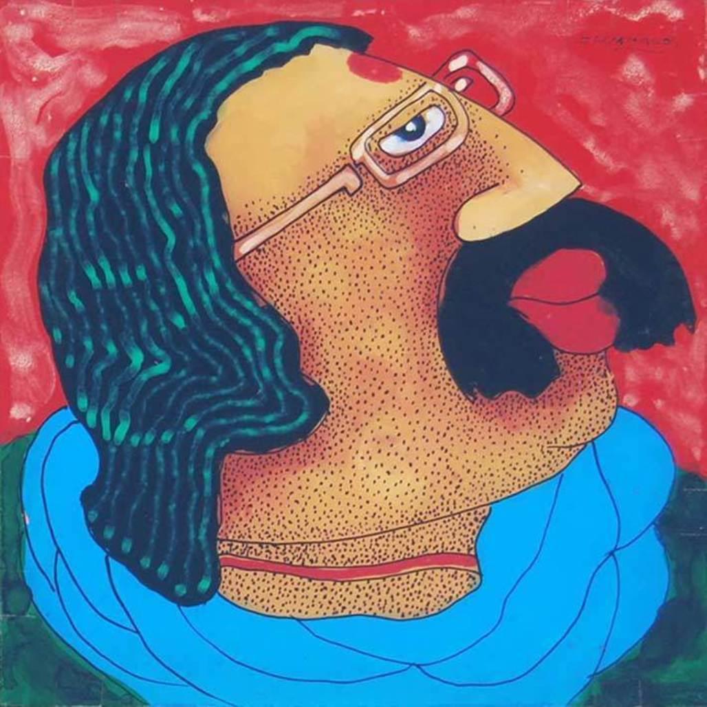 Bawa Biwi, Oil Reverse on Acrylic Sheet (Set of 2) by Indian Contemporary Artist - Painting by Shyamal Mukherjee