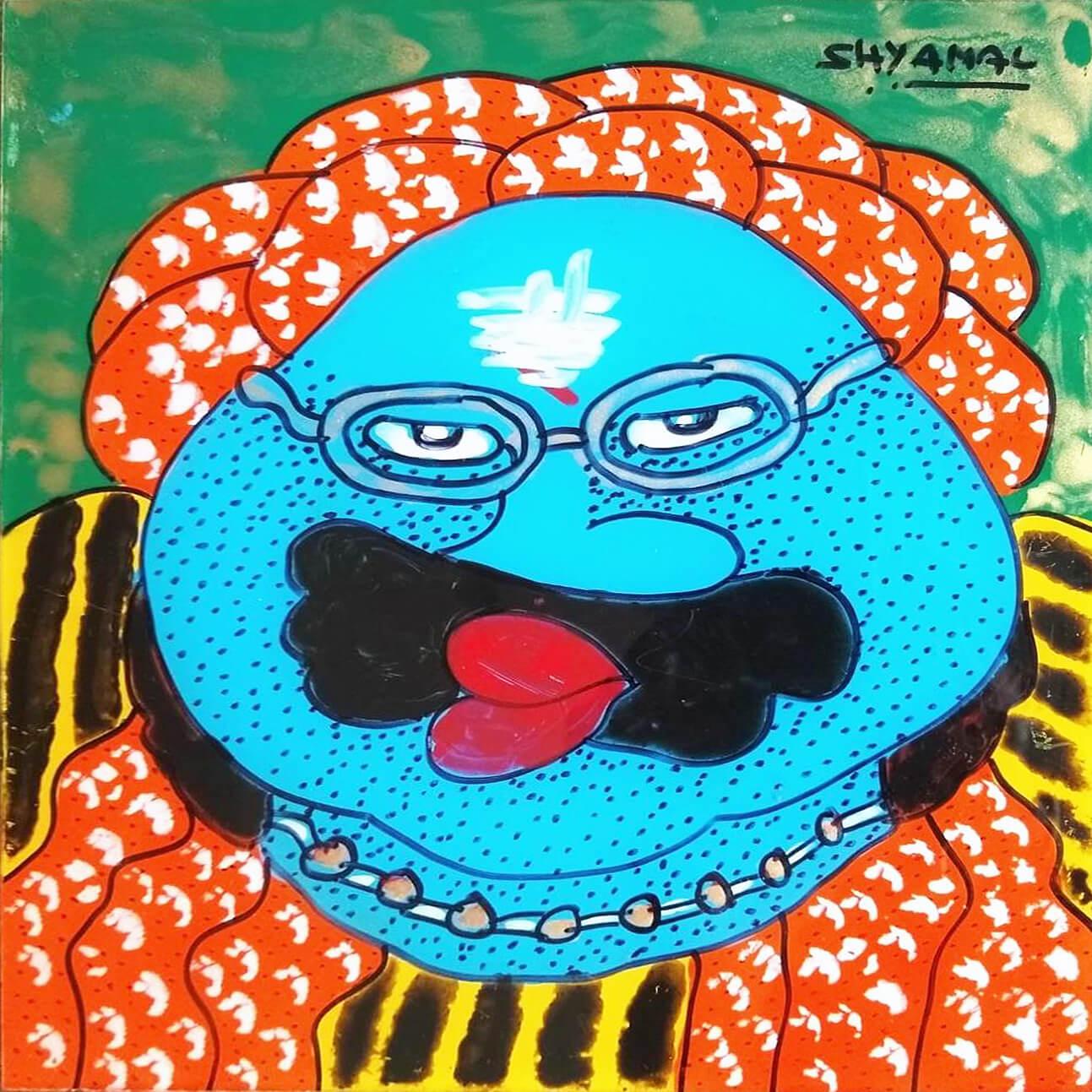 Shyamal Mukherjee  -  Bawa  -  8 x 9 inches (unframed size)   
Oil Reverse on Acrylic on Acrylic Sheet , 2021 ( Set of 2 )
( FRAMED AND READY TO HANG DOOR DELIVERED )

About the Artist :

Mukherjee was born in 1961, and spent all of his college