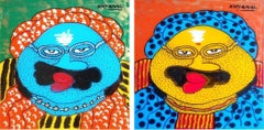 Bawa, Oil Reverse on Acrylic Sheet (Set of 2) by Contemporary Artist "In Stock"