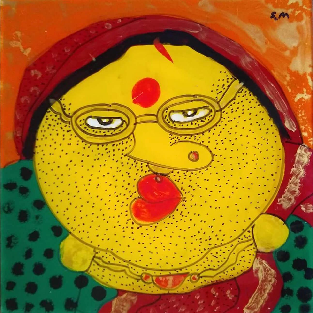 Biwi, Olio rovesciato su lastra acrilica (Set di 2) di Artista contemporaneo 