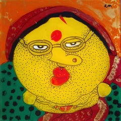 Biwi, Oil Reverse on Acrylic Sheet (Set of 2) by Contemporary Artist "In Stock"