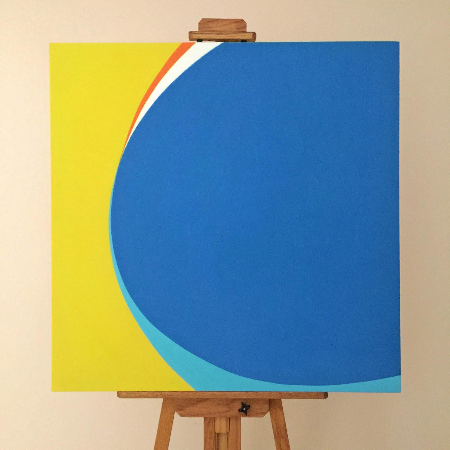 <p>Artist Comments<br>A minimalist abstract in shades of blue, yellow, orange, and white created by artist Shyun Song. 