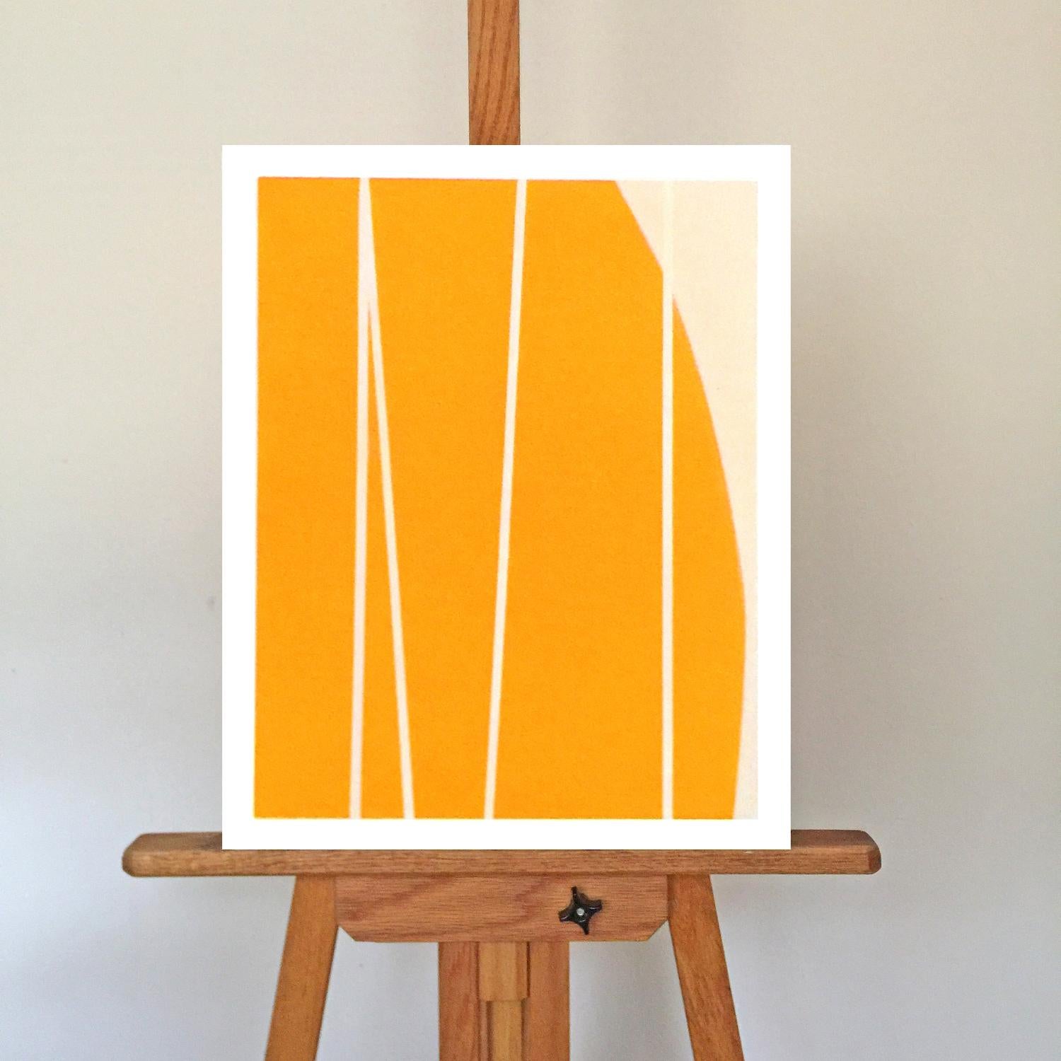 <p>Artist Comments<br>Artist Shyun Song reveals artistic visual imagery created with sleek linear work. An expression of insouciance with a few lines scatter casually on a soft yellow-orange backdrop. Minimal geometric forms make a bold statement