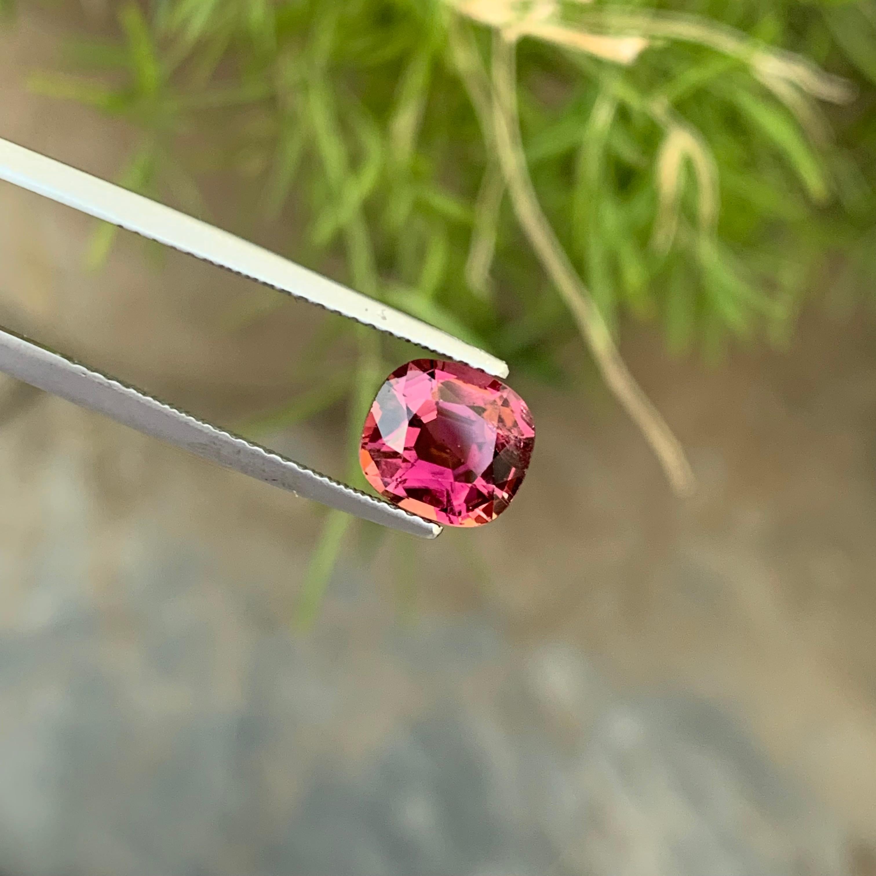Faceted Tourmaline
Weight: 1.80 Carats
Dimension: 8.1x7.5x4.7 Mm
Origin: Afghanistan
Color: Pink
Shape: Cushion
Clarity: SI
Certificate: On Demand

With a rating between 7 and 7.5 on the Mohs scale of mineral hardness, tourmaline jewelry can be worn