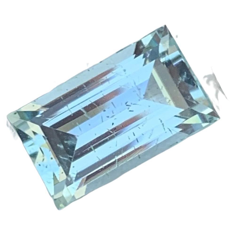 SI Clarity 3 Carat Natural Loose Aquamarine Baguette Shape from Shigar Valley For Sale
