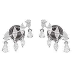 SI Clarity H Color 1.28Ct Pear Marquise Diamond Stud Ears 14k White Gold
