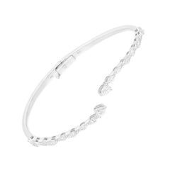 SI Clarity HI Color 1.35Ct Diamond Cuff Bracelet 14K White Gold Fine Jewelry