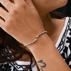 SI Reinheit HI Farbe 1.35Kt Diamant Manschettenarmband 18K Weißgold Feiner Schmuck