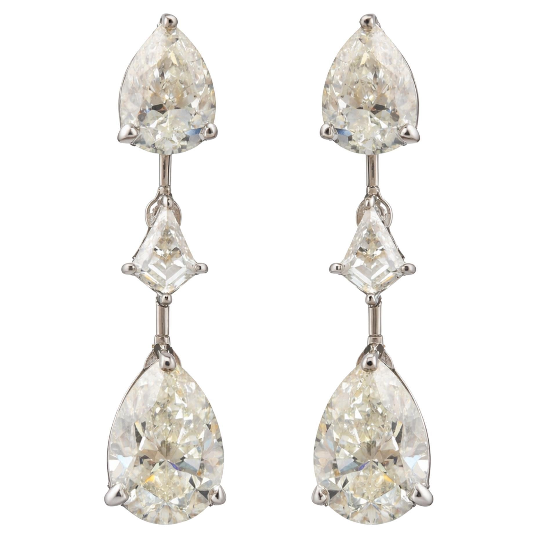 SI Clarity HI Color 2.51 Ct Diamond Dangle Ears 14k White Gold