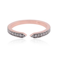 SI Clarity HI Color Diamond 14 Karat Rose Gold Open Stackable Band Ring