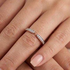 SI Clarity HI Color Diamond 18 Karat Rose Gold Open Stackable Band Ring