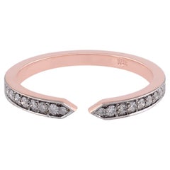 SI Clarity HI Color Diamond 18 Karat Rose Gold Open Stackable Band Ring (Bague empilable en or rose 18 carats)
