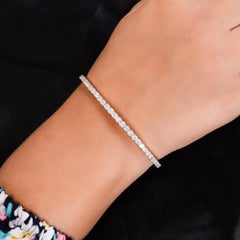 SI Clarity HI Color Diamond Bangle Half Eternity Bracelet 18 Karat Yellow Gold