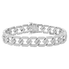SI Clarity HI Color Diamond Designer Bracelet 18 Karat White Gold Fine Jewelry