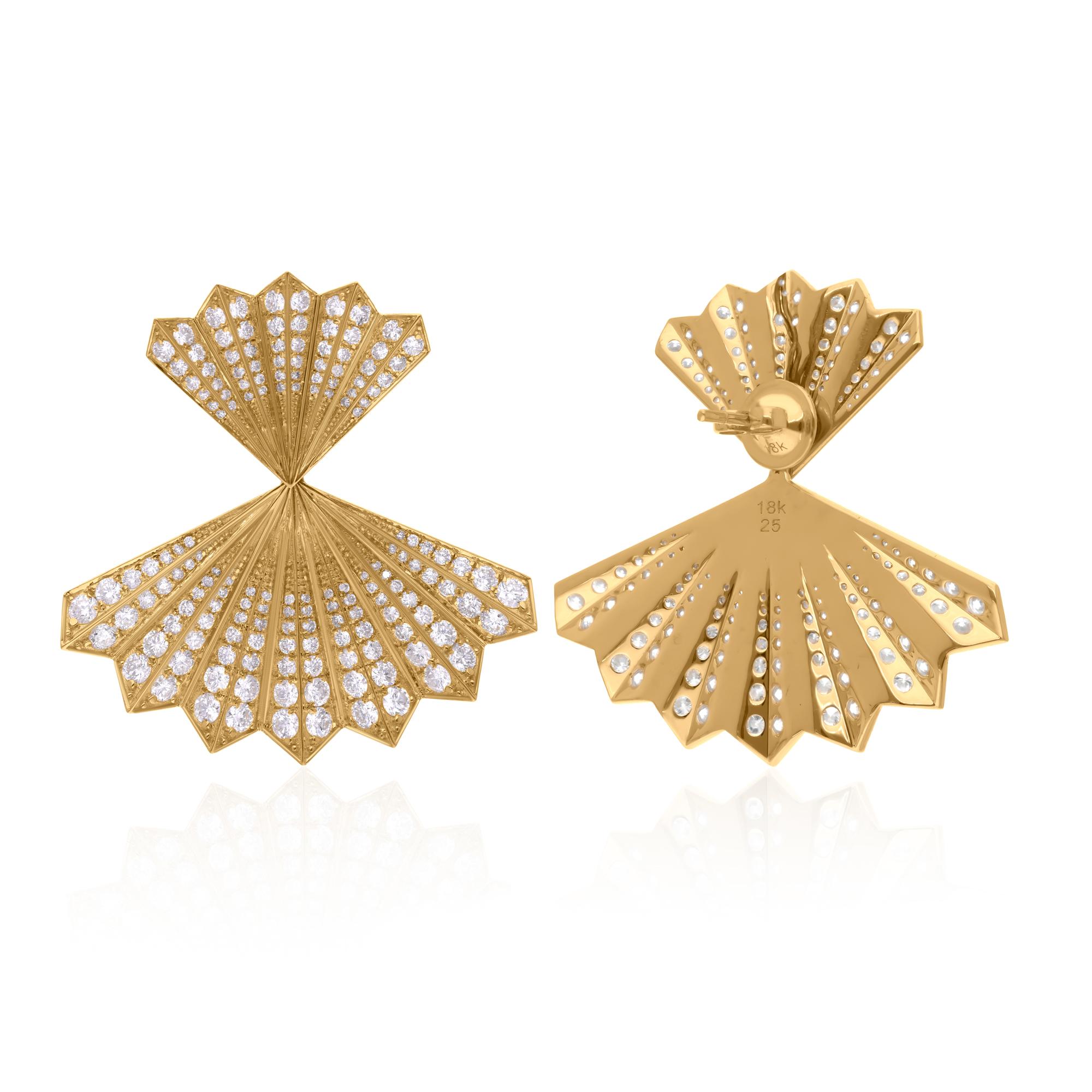 Cast from 18-karat gold, these exquisite earrings are handset with 5.40 carats of sparkling diamonds.

FOLLOW SPECTRUM JEWELS storefront to view the latest collection & exclusive pieces. Spectrum Jewels is proudly rated as a Top Seller on 1stdibs
