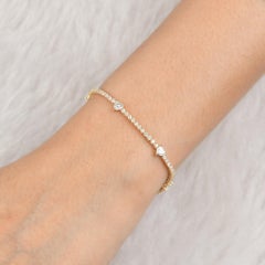 SI Clarity HI Color Bracciale con linea di diamanti in oro giallo 14 carati Gioielli fatti a mano