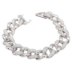 SI Reinheit HI Farbe Diamant Gliederkette Armband 14 Karat Weißgold feiner Schmuck