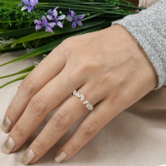 SI Clarity HI Color Diamond Open Cuff Engagement Ring 18 Karat Rose Gold