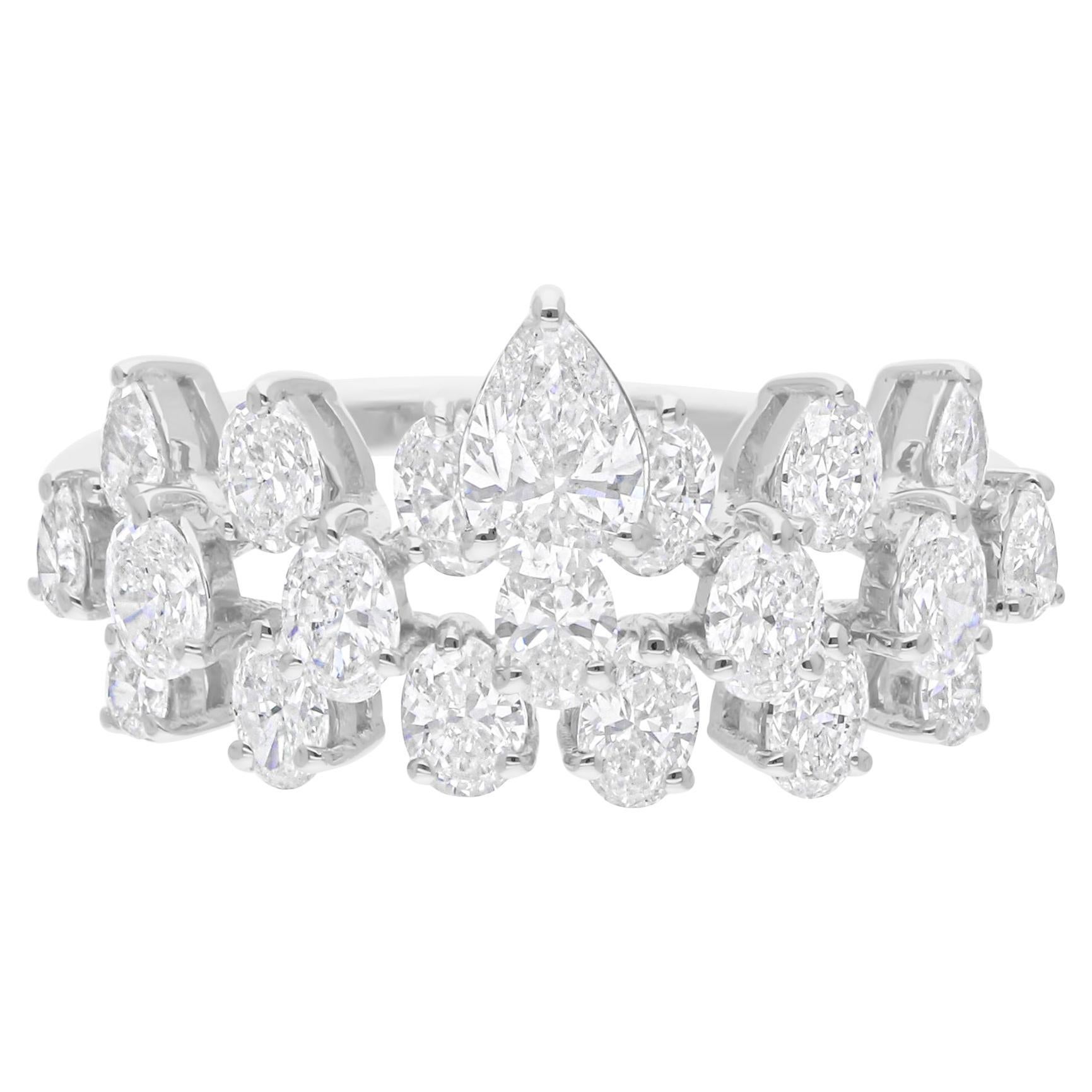SI Clarity HI Color Anello di diamanti in oro bianco 18k Tutte le tariffe sono pagate Gioielli di pregio