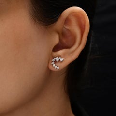 SI Clarity HI Color Diamond Stud Earrings 18k White Gold Jewelry