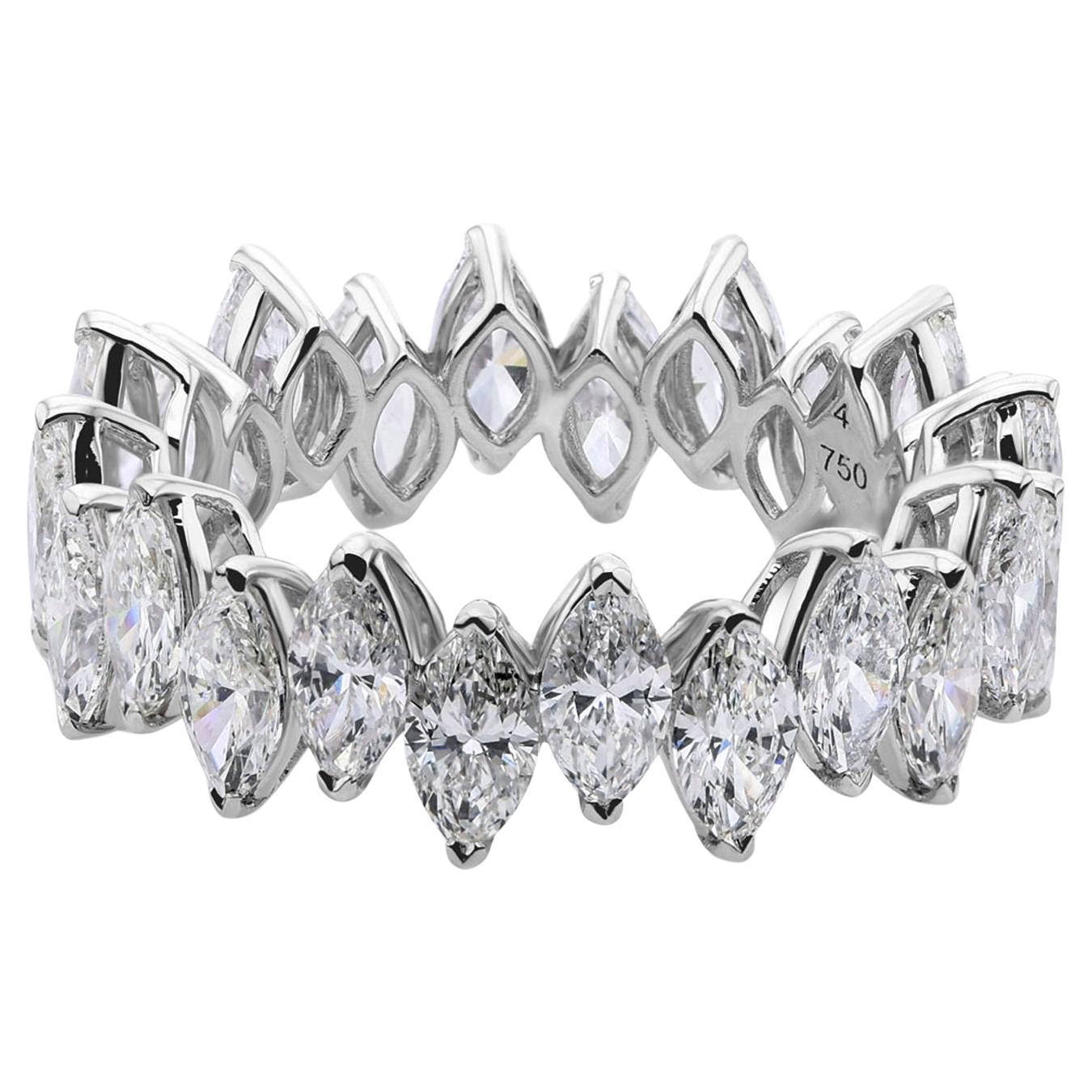 SI Klarheit HI Farbe Marquise Diamant Stapelbar Eternity Band Ring 18K Weißgold
