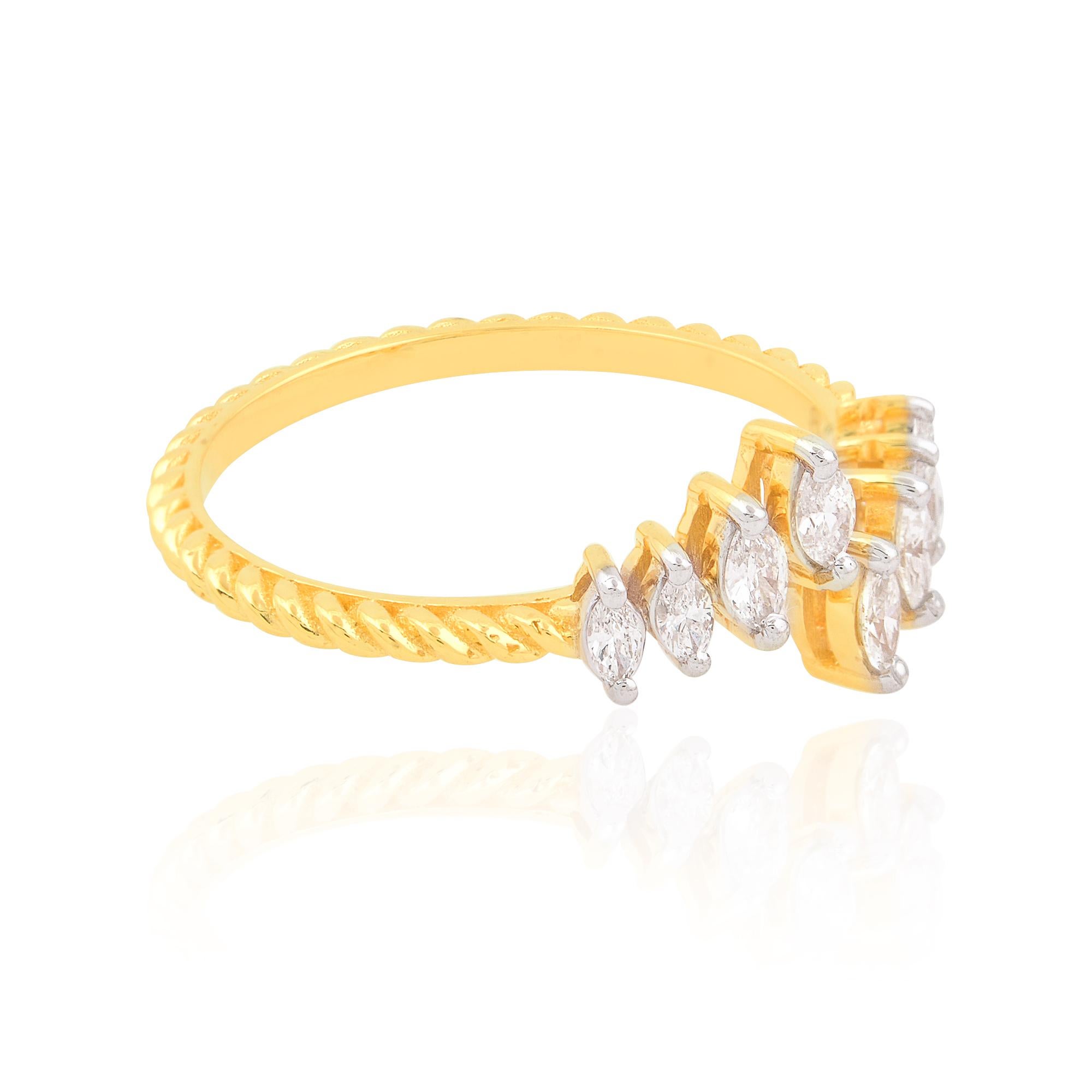 For Sale:  SI Clarity HI Color Marquise Diamond Wrap Ring 18 Karat Yellow Gold Fine Jewelry 2