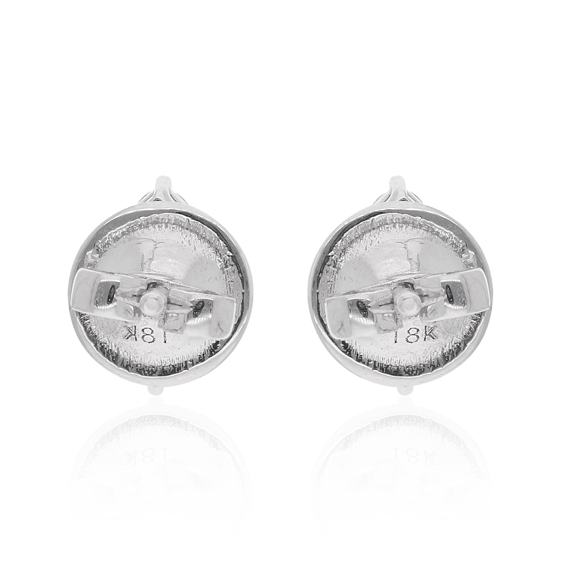 Marquise Cut SI Clarity HI Color Marquise Round Diamond Stud Earrings 18 Karat White Gold For Sale