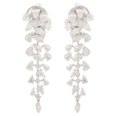 SI Clarity HI Color Mixed Shape Diamond Engagement Drop Earrings 14k White Gold