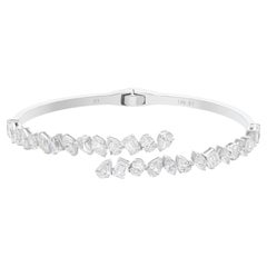 SI Clarity HI Color Multi Diamond Wrap Bangle Fine Bracelet 18 Karat Yellow Gold