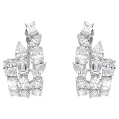 SI Reinheit HI Farbe Multi Form Diamant-Ohrringe 14 Karat Weißgold Schmuckstücke