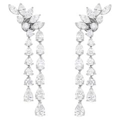 Purezza SI Colore HI Diamante a forma multipla Orecchini a penzoloni in oro bianco 14 carati