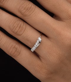 SI Clarity HI Color Natural Diamond Stackable Band Ring 18 Karat White Gold