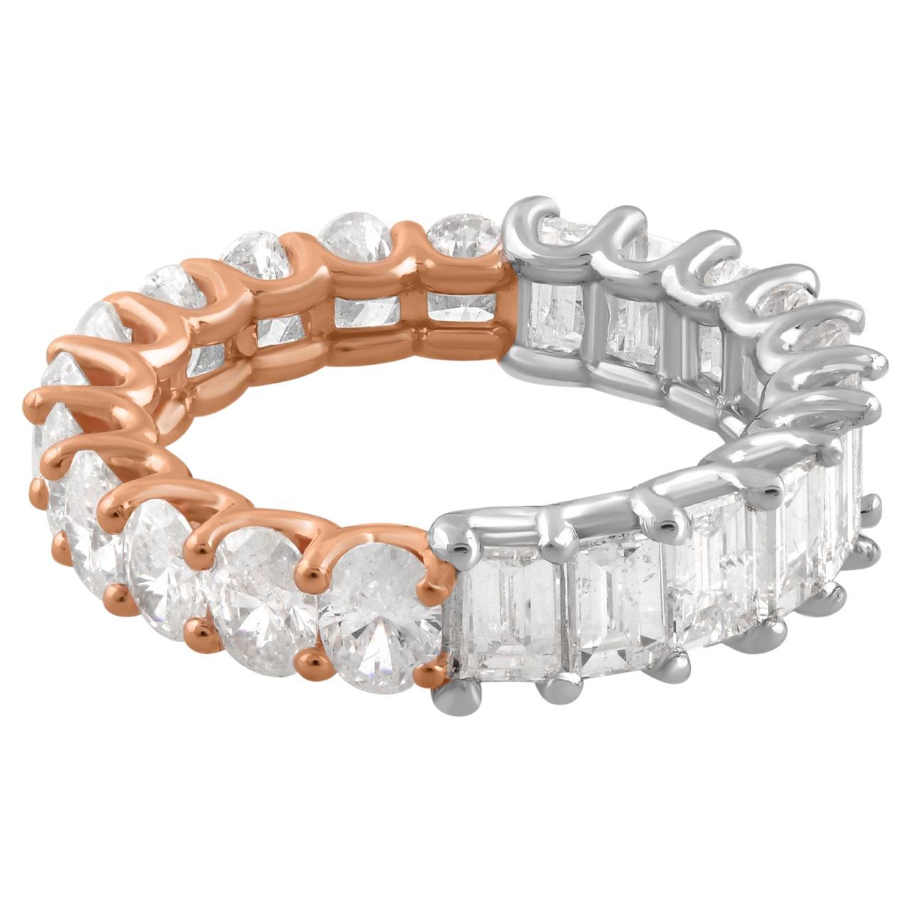 Im Angebot: SI Reinheit HI Farbe Oval 
Achteckschliff Diamantring 18 Kt Roségold ()