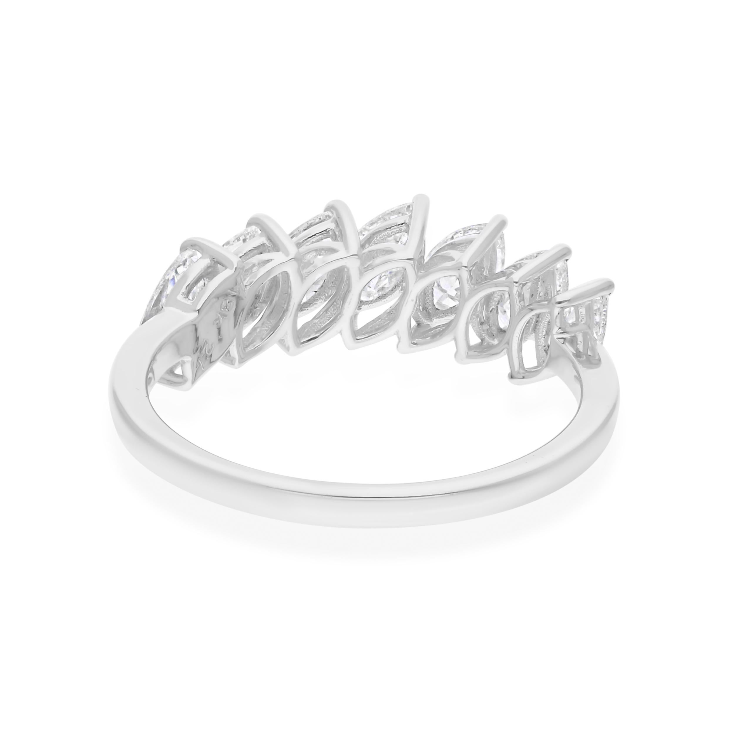 Im Angebot: SI Reinheit HI Farbe Birne Diamant 14k Weißgold Hälfte Ewigkeit Ehering () 4